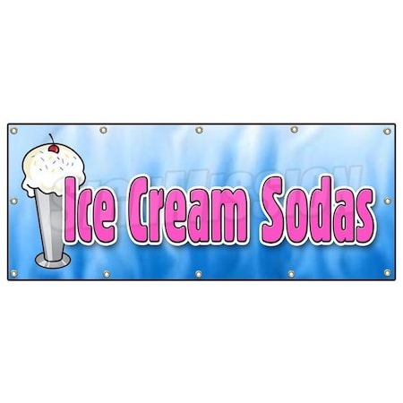 Signmission ICE CREAM SODAS BANNER SIGN cones sundae floats banana split egg cream B-120 Ice Cream Sodas